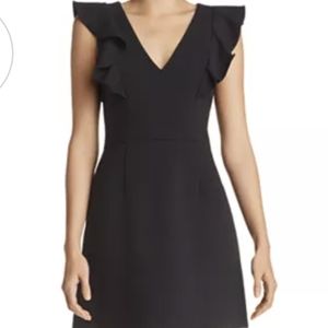 French Connection Black Flutter sleeve dress